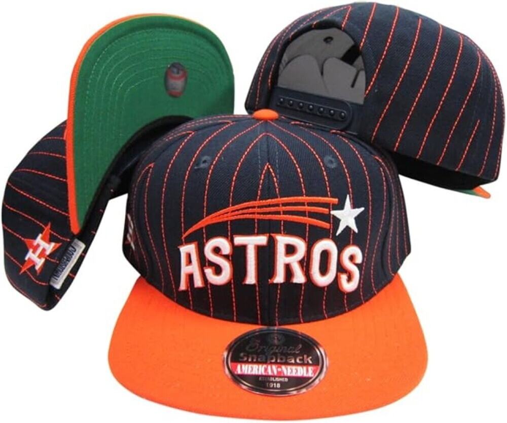 Vintage Houston Astros American Needle Pinstripe Adjustable Snapback Hat/Cap